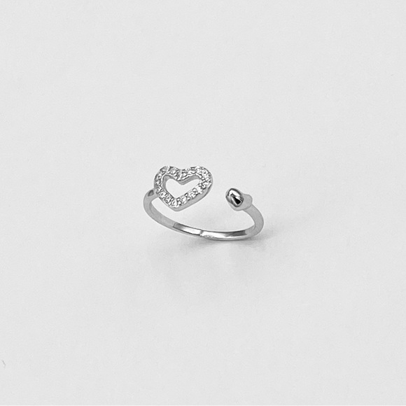 Sterling Silver Delicate CZ Heart Toe Ring, Silver Rings, Love Hearts Jewelry - Picture 5 of 13